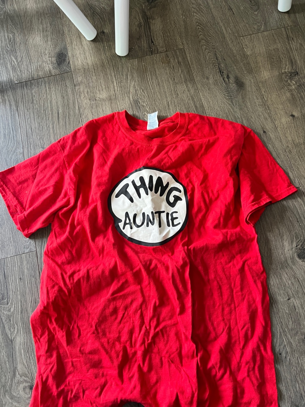 Gildan Red Graphic Tee with Black and White Print